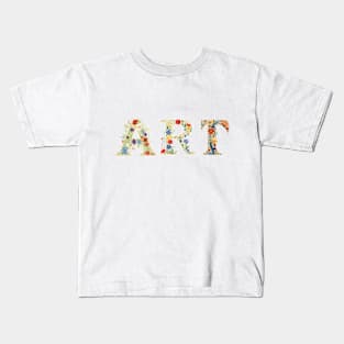 Floral ART Typography Kids T-Shirt